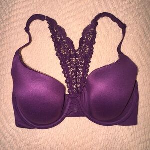 Victoria’s Secret Body by Victoria Front Close Demi Racerback Bra 32DD Purple